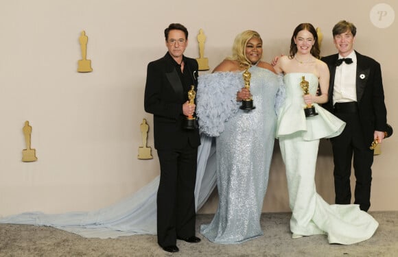 Robert Downey Jr., Da'Vine Joy Randolph, Emma Stone et Cillian Murphy - 96e édition de la cérémonie des Oscars au Dolby Theatre de Los Angeles, le 10 mars 2024.