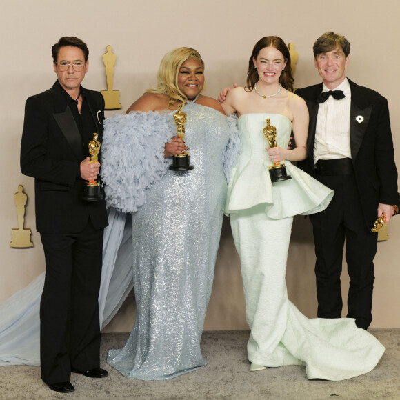 Robert Downey Jr., Da'Vine Joy Randolph, Emma Stone et Cillian Murphy - 96e édition de la cérémonie des Oscars au Dolby Theatre de Los Angeles, le 10 mars 2024.