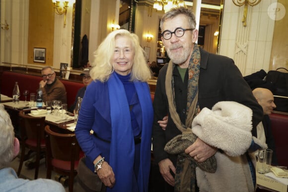 Jamy Gourmaud, Brigitte Fossey - Remise du Prix Vins et Livres aux Deux Magots à Paris, France, le 11 mars 2024.