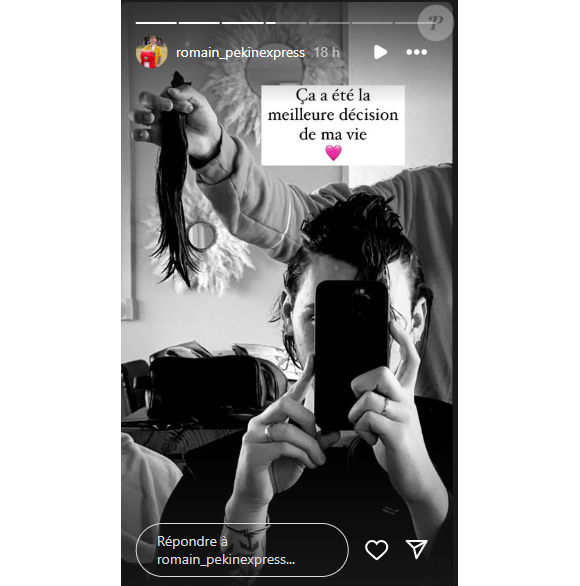 Pour la soutenir, il a coupé ses cheveux
Romain de "Pékin Express" confie qu'il a coupé ses cheveux pour la bonne cause - Instagram, le 11 mars 2024