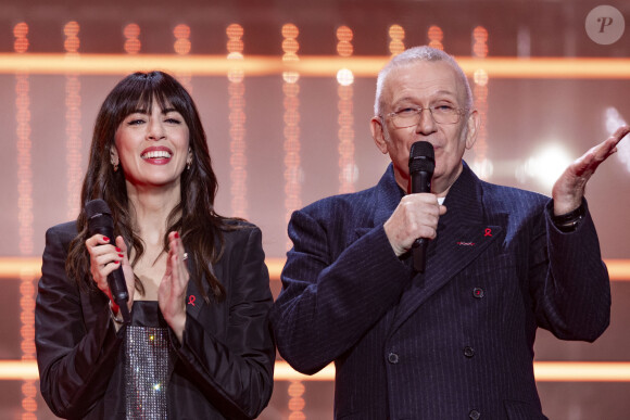 Ou Jean-Paul Gaultier.
Exclusif - Nolwenn Leroy (habillée en Gucci) et Jean-Paul Gaultier lors de l'enregistrement de la soirée "Les 30 ans du sidaction - la soirée événement" au Grand Rex à Paris diffusée le 23 mars 2024 sur France 2 À l'occasion du week-end du Sidaction, qui aura lieu les 22, 23, 24 mars prochain, et pour célébrer cette édition anniversaire, cette soirée-événement mettra l'espoir à l'honneur.  © Cyril Moreau / Coadic Guirec / Bestimage 