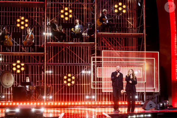 Exclusif - Christophe Willem, Hélène Ségara lors de l'enregistrement de la soirée "Les 30 ans du sidaction - la soirée événement" au Grand Rex à Paris diffusée le 23 mars 2024 sur France 2 À l'occasion du week-end du Sidaction, qui aura lieu les 22, 23, 24 mars prochain, et pour célébrer cette édition anniversaire, cette soirée-événement mettra l'espoir à l'honneur.  © Cyril Moreau / Coadic Guirec / Bestimage 