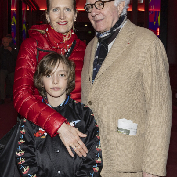 Exclusif - Alain Ducasse, sa femme Gwénäelle Guéguen et leur fils - People au concert de Renaud Capuçon à l'Olympia à Paris, France, le 10 mars 2024.