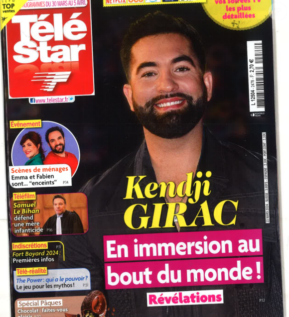 Couverture du magazine Télé Star en kiosque lundi 25 mars 2024.