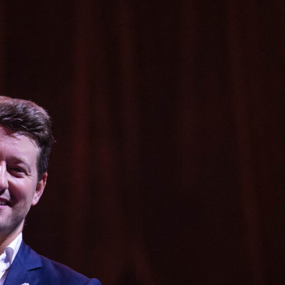 Exclusif - Renaud Capuçon et le chef d'orchestre Duncan Ward - Concert de Renaud Capuçon à l'Olympia à Paris, le 10 mars 2024. © Moreau-Tribeca/Bestimage