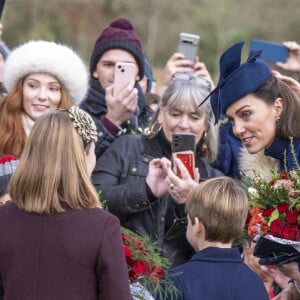 Mia Tindall, Le prince Louis de Galles, Catherine (Kate) Middleton, princesse de Galles, - Messe de Noël, Sandringham, 25 décembre 2023.