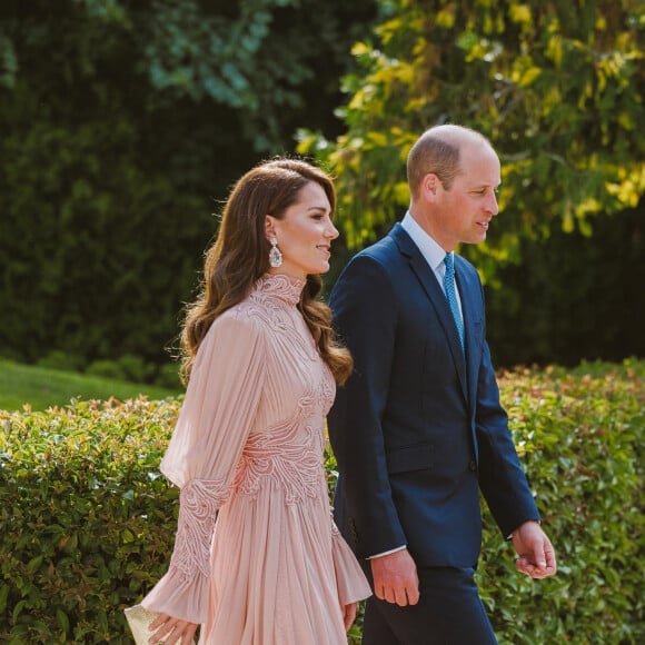 Le prince William, prince de Galles, et Catherine (Kate) Middleton, princesse de Galles, - Les familles royales au mariage du prince Hussein de Jordanie et de Rajwa al Saif, au palais Zahran à Amman (Jordanie), le 1er juin 2023. 