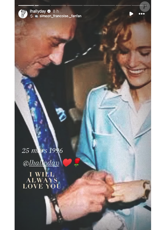 Laeticia Hallyday et Johnny Hallyday le jour de leur mariage, le 25 mars 1996.
