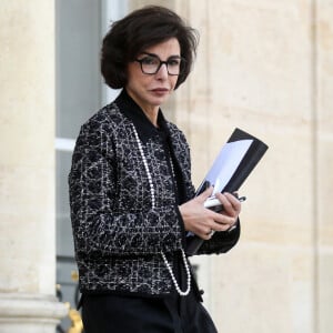 La ministre de la culture Rachida Dati - Sorties du Conseil des ministres du mercredi 20 mars au palais de l'Elysée à Paris © Stéphane Lemouton / Bestimage