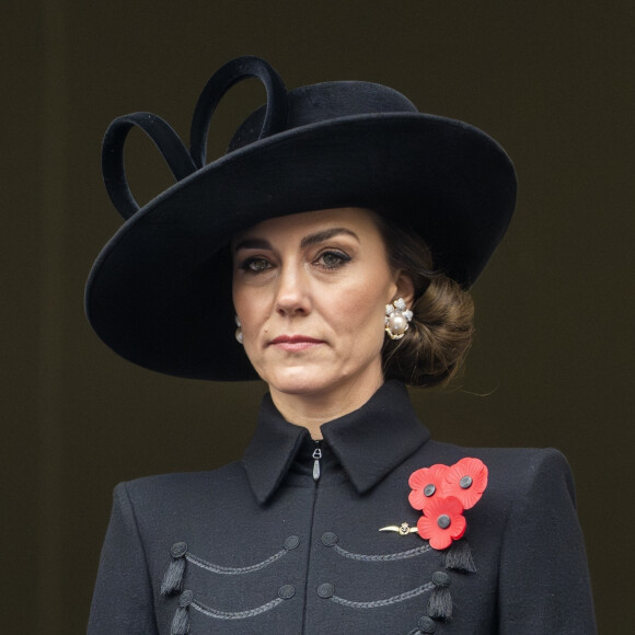 Catherine (Kate) Middleton, princesse de Galles - La famille royale honore les disparus des deux guerres mondiales lors de la cérémonie Remembrance Sunday ( Dimanche du souvenir ) au Cénotaphe à Londres le 12 novembre 2023. 