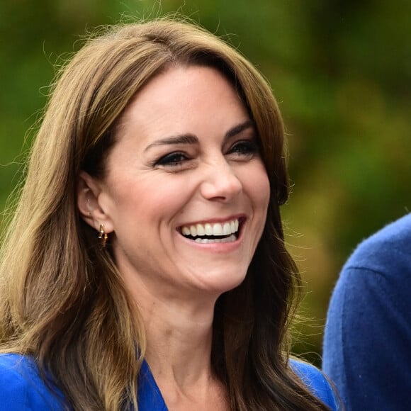 Le prince William, prince de Galles, et Catherine (Kate) Middleton, princesse de Galles, au centre sportif national de Bisham Abbey à Marlow, à l'occasion de la Journée mondiale de la Santé mentale, le 12 octobre 2023. 