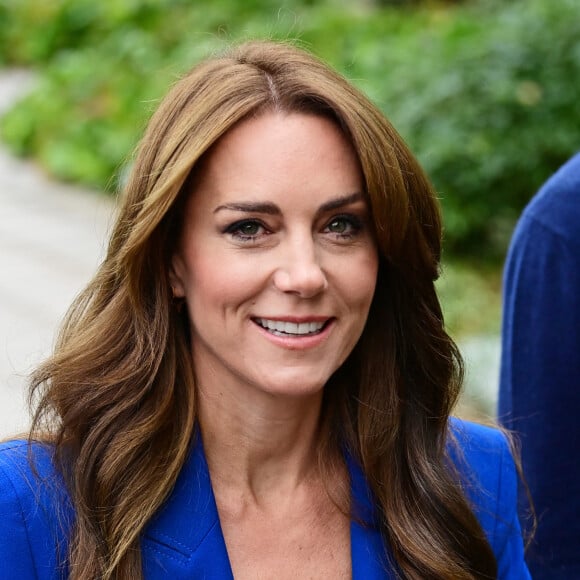 Le prince William, prince de Galles, et Catherine (Kate) Middleton, princesse de Galles, au centre sportif national de Bisham Abbey à Marlow, à l'occasion de la Journée mondiale de la Santé mentale, le 12 octobre 2023. 