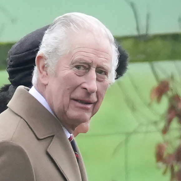 Le roi Charles III d'Angleterre et Camilla Parker Bowles, reine consort d'Angleterre sont allés à l'église de Sandringham le 11 février 2024. 