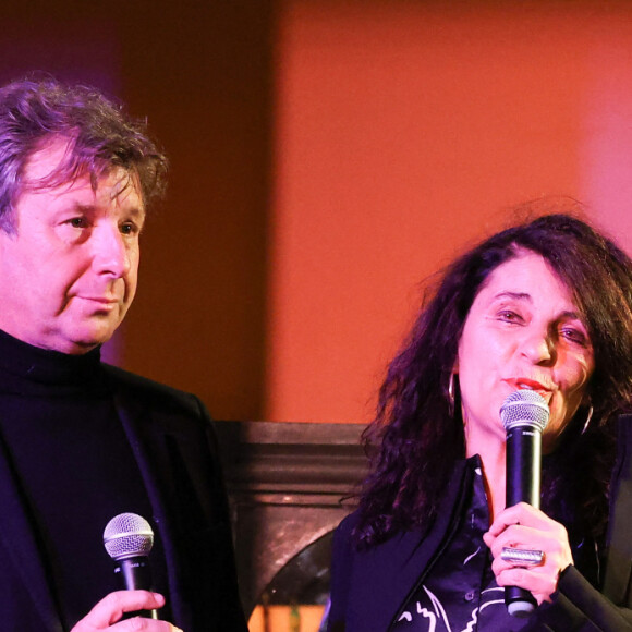 Exclusif - Richard Caillat (Directeur du théâtre Marigny) et Laurence de Magalha (co-directrice du théâtre du Rond-Point) - Cérémonie de remise de l'insigne de Chevalière des Arts et des Lettres à Mathilda May au Théâtre du Rond-Point à Paris. Le 4 avril 2024. © Guirec Coadic / Bestimage