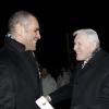Richard Dacoury et le Professeur Christian Cabrol lors du départ de La Course du Coeur à Paris le 18 mars