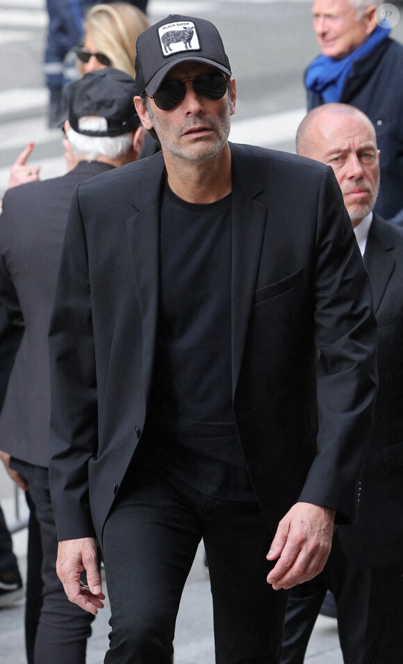 Anthony Delon - Arrivées aux obsèques de Jean-Yves Le Fur en l'église Saint-Roch à Paris, le 6 avril 2024. © Jacovides / Moreau / Bestimage 