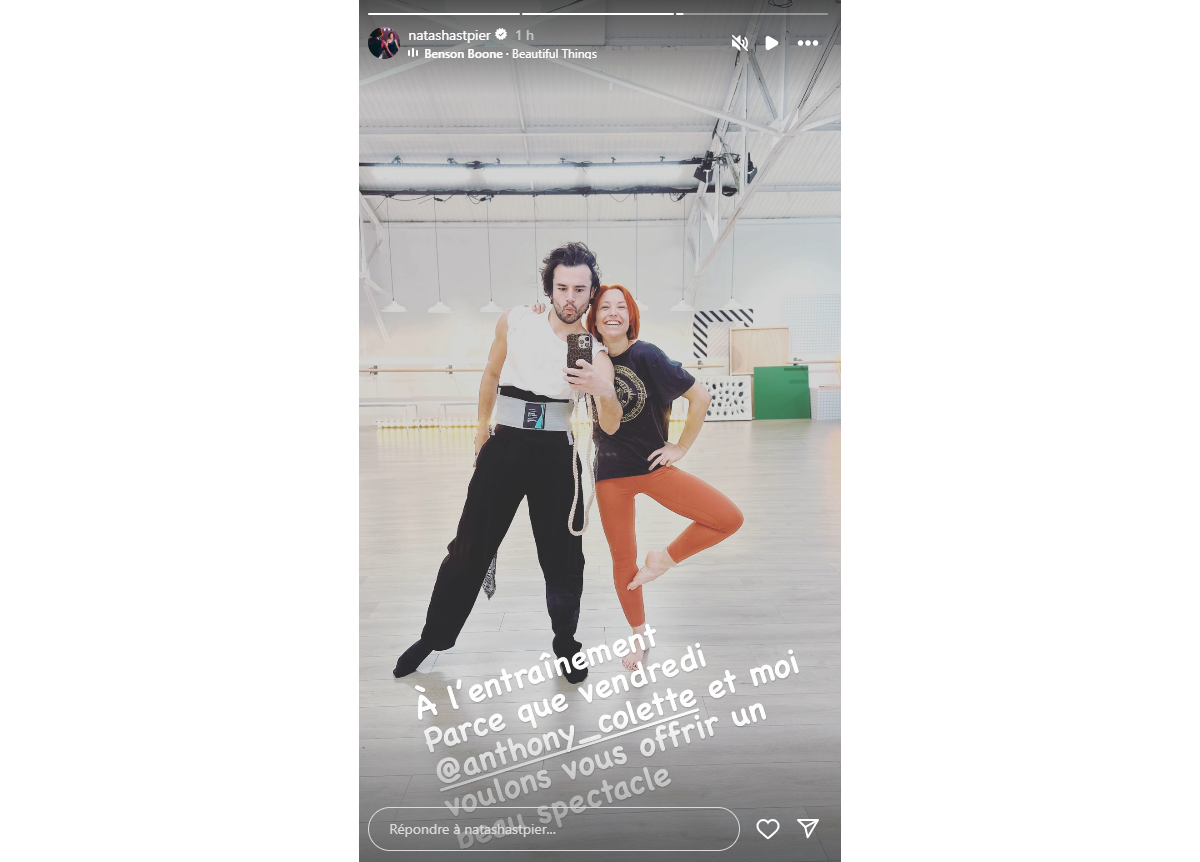 Photo Elle a même partagé une photo de leur duo en répétitions A l entraînement Parce que