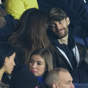 Exclusif - Louis Sarkozy et sa femme Natali Husic - People en tribunes du match de Ligue 1 Uber Eats "PSG contre Reims" (1-1) au Parc des Princes à Paris le 29 janvier 2023.