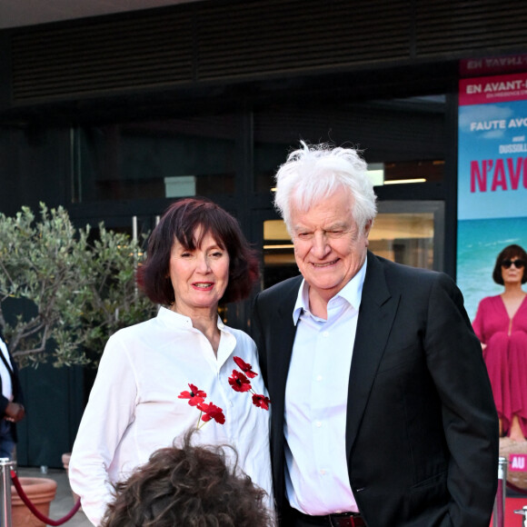 Yvan Calbérac, Sabine Azéma et André Dussollier - Sabine Azéma et André Dussollier étaient à Nice, le 19 avril 2024, pour l'avant première du film "N'avoue Jamais" réalisé par Yvan Calbérac et tourné en grande partie à Nice, projeté au cinéma Pathé Gare du Sud. © Bruno Bebert / Bestimage