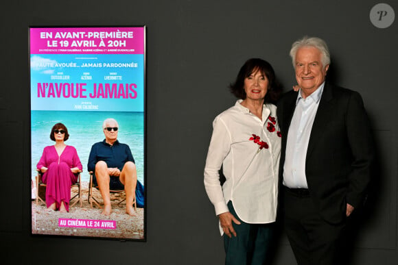 Sabine Azéma et André Dussollier étaient à Nice, le 19 avril 2024, pour l'avant première du film "N'avoue Jamais" réalisé par Yvan Calbérac et tourné en grande partie à Nice, projeté au cinéma Pathé Gare du Sud. © Bruno Bebert / Bestimage