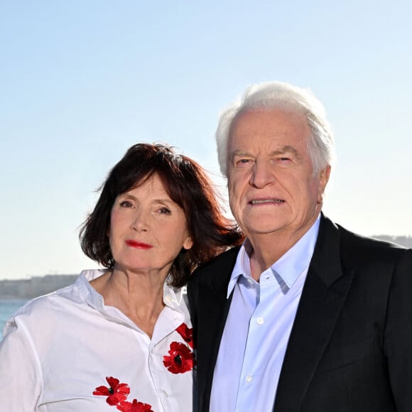 Sabine Azéma et André Dussollier étaient à Nice, le 19 avril 2024, pour l'avant première du film "N'avoue Jamais" réalisé par Yvan Calbérac et tourné en grande partie à Nice, projeté au cinéma Pathé Gare du Sud. © Bruno Bebert / Bestimage