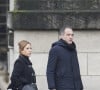 Léa Salame et Raphaël Glucksmann lors des obsèques de Sébastien Demorand au dôme du crématorium du cimetière du Père-Lachaise à Paris, France, le 31 janvier 2020. Photo par ABACAPRESS.COM