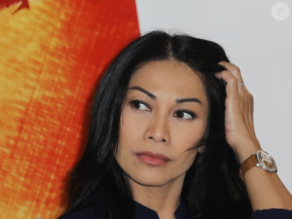 Anggun lors d'une présentation du spectacle théâtral "Jesus Christ Superstar" à Rome, Italie, le 19 mars 2024. Photo de Marco Provvisionato/IPA/ABACAPRESS.COM