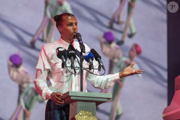 Le chanteur Stromae lors du Festival de Coachella à indio, Los Angeles, Californie, Etats-Unis, le 23 avril 2022. © Daniel DeSlover/Zuma Press/Bestimage