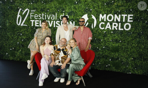 Candice Pascal, Elsa Bois, Anthony Colette, Yoann Riou, Emmanuelle Berne (enceinte), Hakim Ghorab au photocall de la série "Danse avec les stars" lors du 62ème Festival de Télévision de Monte-Carlo, à Monaco, le 18 juin 2023. © Denis Guignebourg/BestImage 