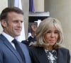 Elle a d'ailleurs pris comme exemple Emmanuel et Brigitte Macron, une première dame qu'elle veut absolument recevoir dans "C à vous"
Le président Emmanuel Macron et sa femme la Première Dame Brigitte Macron reçoivent son homologue le président de la République démocratique du Congo et sa femme la Première Denise pour un déjeuner de travail au palais de l'Elysée à Paris, France, le 30 avril 2024. © Stéphane Lemouton/Bestimage 