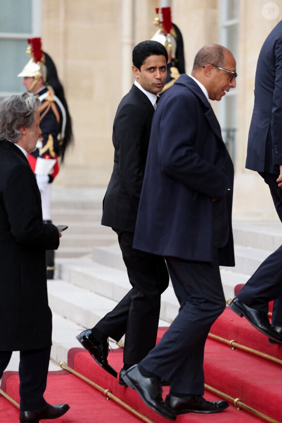 Nasser al-Khelaïfi - Arrivée des invités au dîner d'Etat en l'honneur du président chinois Xi Jinping et de sa femme la Première Dame Peng Liyuan au palais présidentiel de l'Elysée à Paris, France, le 6 mai 2024. © Cyril Moreau/Bestimage