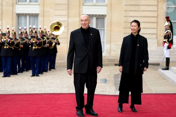 Jean Nouvel et sa femme Catherine Richard - Arrivée des invités au dîner d'Etat en l'honneur du président chinois Xi Jinping et de sa femme la Première Dame Peng Liyuan au palais présidentiel de l'Elysée à Paris, France, le 6 mai 2024. © Cyril Moreau/Bestimage