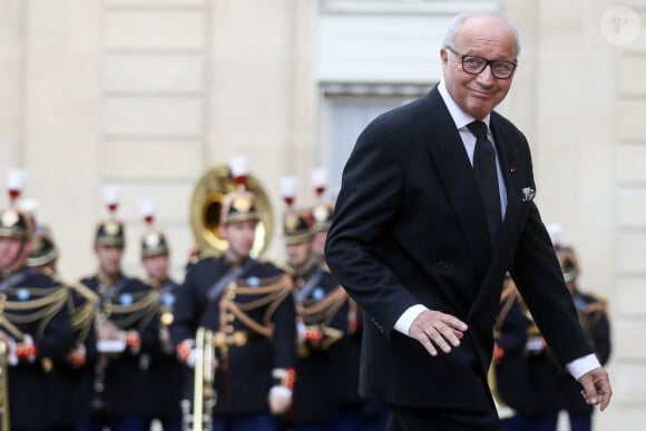 Laurent Fabius - Arrivée des invités au dîner d'Etat en l'honneur du président chinois Xi Jinping et de sa femme la Première Dame Peng Liyuan au palais présidentiel de l'Elysée à Paris, France, le 6 mai 2024. © Stéphane Lemouton / Bestimage