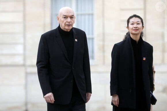 L'architecte Jean Nouvel et sa femme, Lida Guan- Arrivée des invités au dîner d'Etat en l'honneur du président chinois Xi Jinping et de sa femme la Première Dame Peng Liyuan au palais présidentiel de l'Elysée à Paris, France, le 6 mai 2024. © Stéphane Lemouton / Bestimage