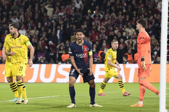 Marquinhos (PSG) - Demi-finale retour de Ligue des champions entre le PSG face au Borussia Dortmund (0-1) au Parc des Princes à Paris le 7 mai 2024.