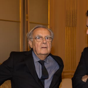 Bernard Pivot et François Busnel - Cérémonie de remise du Prix Goncourt des Lycéens 2015 à Paris, le 1er décembre 2015. © Romuald Meigneux/Bestimage