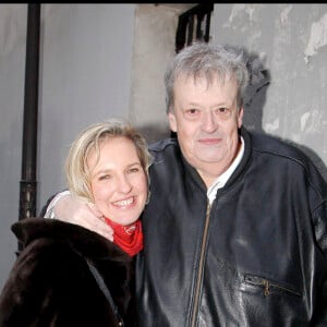 Guy Carlier et son épouse Josephine Dard - Inauguration du jardin Frederic Dard situé sur la Butte Montmartre dans le 18eme arrondissement de Paris par Daniel Vaillant et Christophe Girard, adjoint à la culture.