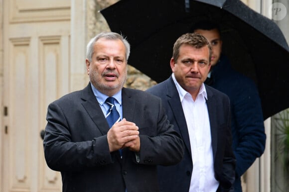 Perico Legasse - Obsèques du journaliste et homme de lettres Bernard Pivot en l'église du christ à Quincié-en-Beaujolais, France, le 14 mai 2024. 