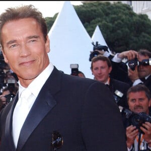 Arnal-Hahn-Nebinger/ABACA.. Cannes-France, 16/05/2003. L'acteur autrichien Arnold Schwarzenegger et sa femme Maria Shriver arrivent à la projection du film Les Egares d'André Techine en compétition au 56ème Festival de Cannes.