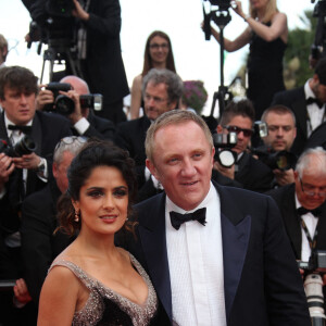 Salma Hayek et son mari arrivent pour la projection de 'Madagascar 3, Europe's most wanted' lors du 65ème Festival International du Film de Cannes, au Palais des Festivals à Cannes, dans le sud de la France, le 18 mai 2012. Photo par Guignebourg-Genin/ABACAPRESS.COM