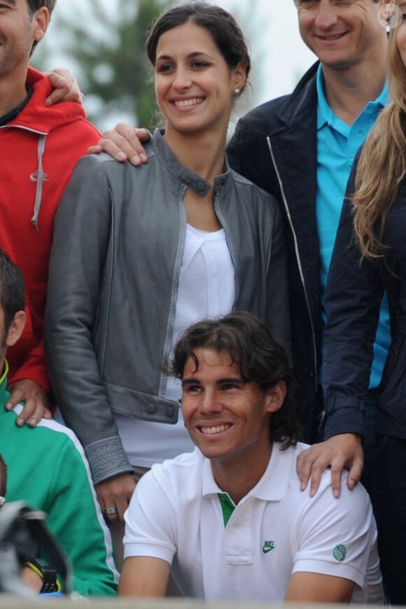 Rafael Nadal et sa petite amie Xisca Perello passent une journée à Disneyland Paris à Marne La Vallée, près de Paris, France, le 6 juin 2011. Photo par ABACAPRESS.COM