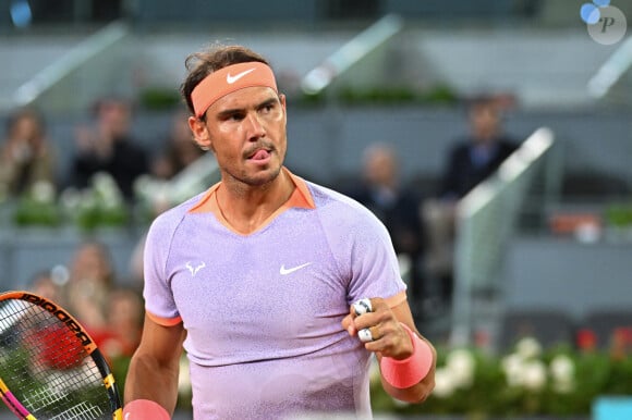 Rafael Nadal (ESP) lors du dernier match de sa carrière au Mutua Madrid Open à Madrid, Espagne, le 30 avril 2024. Photo par Corinne Dubreuil/ABACAPRESS.COM