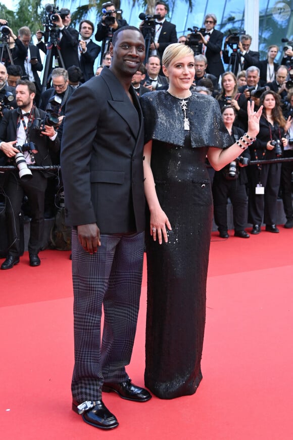 Omar Sy aux côtés de la présidente du jury Greta Gerwig à la première de "Megalopolis" dans le cadre du 77e Festival international du film de Cannes, le 16 mai 2024. Aurore Marechal/ABACAPRESS.COM