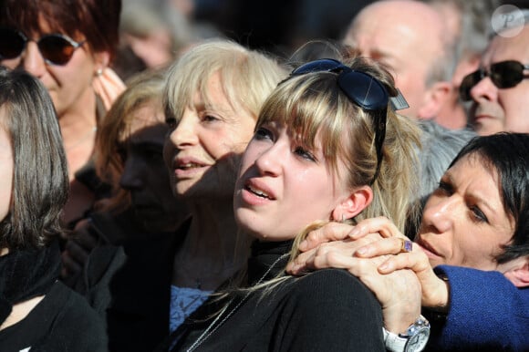 Colette, la compagne de Jean Ferrat et la nièce de Jean Ferrat - Cérémonie en hommage à Jean Ferrat dans le village d'Antraigues-sur-Volane, 16 mars 2010.  Photo by Nicolas Briquet/ABACAPRESS.COM