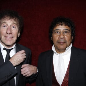 Laurent Voulzy et Alain Souchon posant lors d'une séance photo à Paris, France, janvier 2014. Photo par VIM/ABACAPRESS.COM