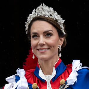 Catherine (Kate) Middleton, princesse de Galles - La famille royale britannique salue la foule sur le balcon du palais de Buckingham lors de la cérémonie de couronnement du roi d'Angleterre à Londres le 5 mai 2023. 