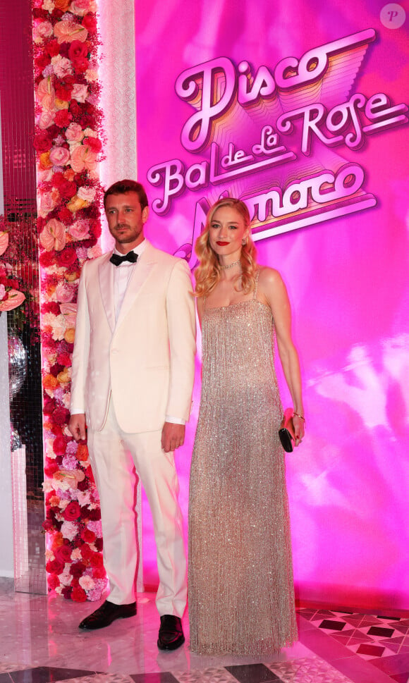 Pierre Casiraghi et sa femme Béatrice Borromeo - Bal de la Rose "Disco" 2024 au profit de la Fondation Princesse Grace dans la Salle des Étoiles du Sporting Monte-Carlo à Monaco le 23 mars 2024. © JC Vinaj / Pool Monaco / Bestimage