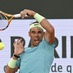 Rafael Nadal (ESP) au premier tour des Internationaux de France de tennis de Roland Garros 2024 à Paris, France, le 27 mai 2024. © Michael Baucher/Panoramic/Bestimage