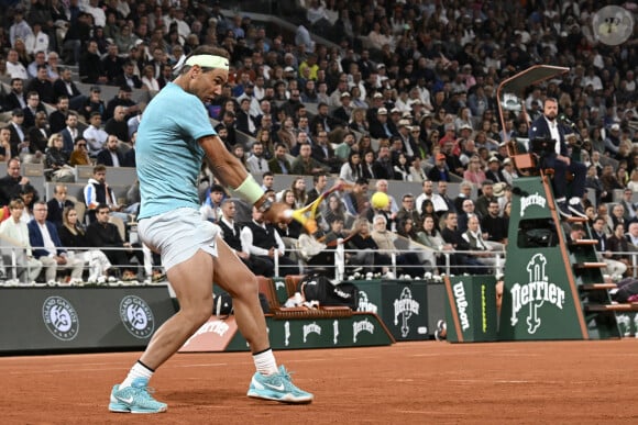 Rafael Nadal (ESP) au premier tour des Internationaux de France de tennis de Roland Garros 2024 à Paris, France, le 27 mai 2024. © Michael Baucher/Panoramic/Bestimage