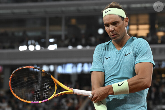 Rafael Nadal (ESP) au premier tour des Internationaux de France de tennis de Roland Garros 2024 à Paris, France, le 27 mai 2024. © Michael Baucher/Panoramic/Bestimage